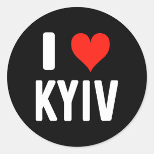I Heart Kyiv Ukraine - Love - Travel Vacation Classic Round Sticker
