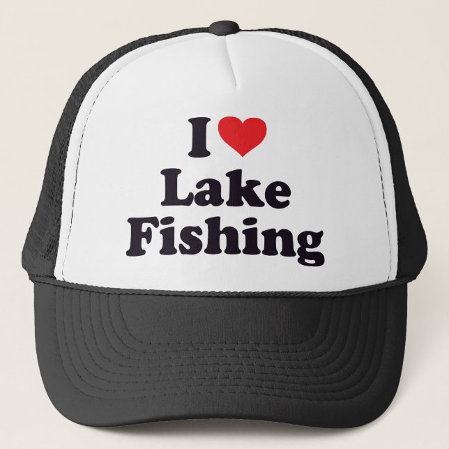 I Heart Lake Fishing Trucker Hat (Front)