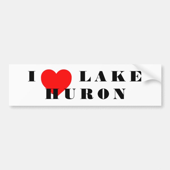I heart lake  Huron Bumper Sticker (Front)