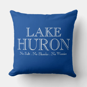 I heart LAKE HURON, the Great Lakes design Cushion