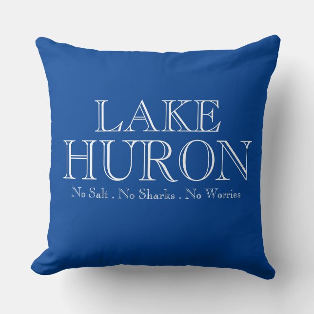 I heart LAKE HURON, the Great Lakes design Cushion (Front)