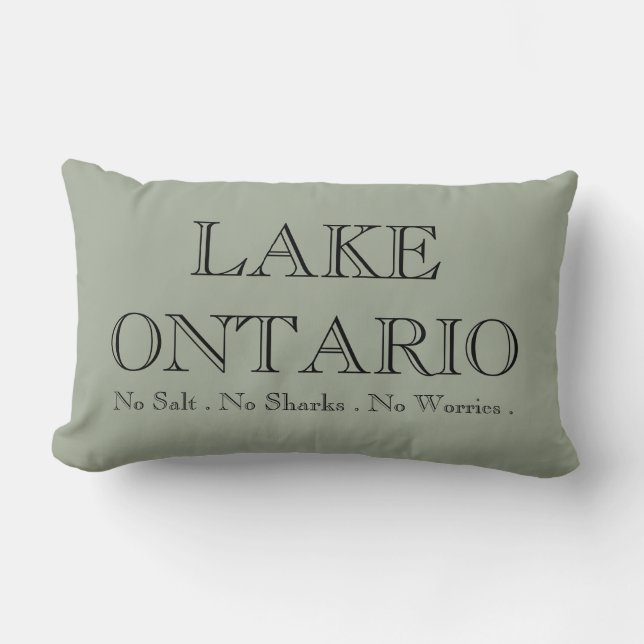 I heart LAKE ONTARIO no salt sharks worries Lumbar Cushion (Front)