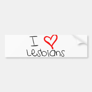 I Heart lesbians Bumper Sticker