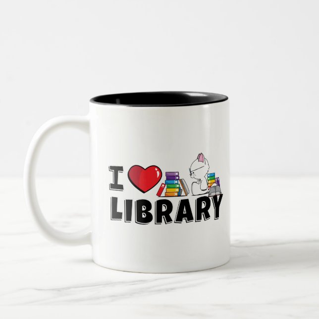 I Heart Library Mug (Left)