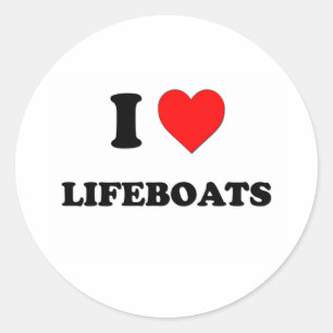 I Heart Lifeboats Classic Round Sticker