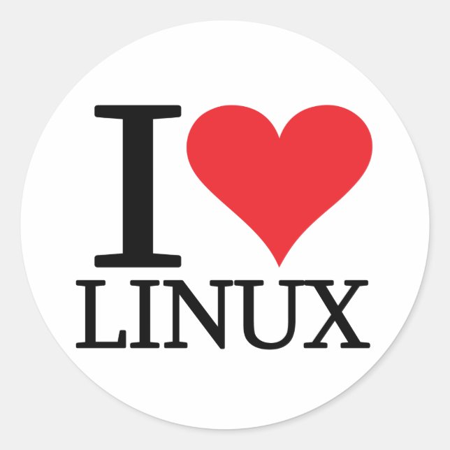 I Heart Linux Classic Round Sticker (Front)
