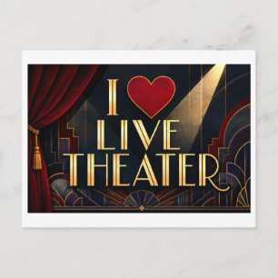 "I [Heart] Live Theatre" Postcard