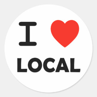 I Heart local Classic Round Sticker