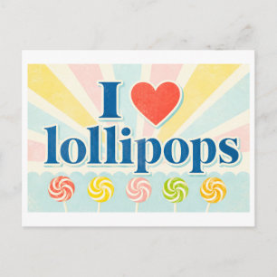 "I [Heart] Lollipops" Postcard