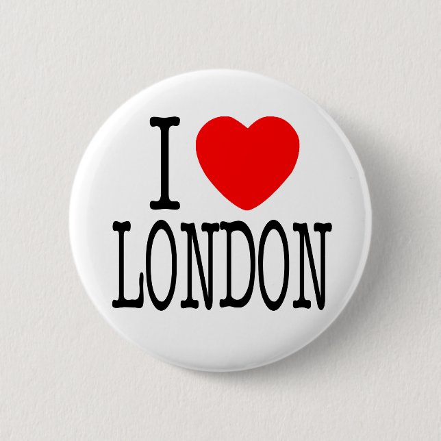 I HEART LONDON 6 CM ROUND BADGE (Front)