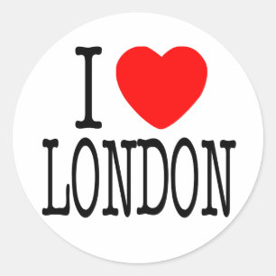 I HEART LONDON CLASSIC ROUND STICKER