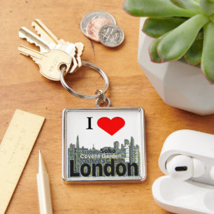 I Heart London Word Art Key Ring