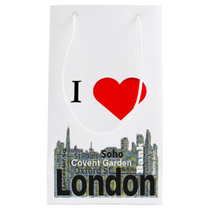I Heart London Word Art Small Gift Bag