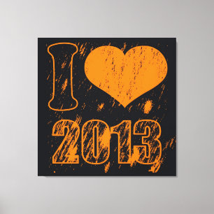 I heart (love) 2013 - Happy new year 2013 - Xmas Canvas Print