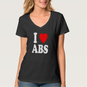 I Heart Love Abs Workout Gym Ab Day Muscle T-Shirt