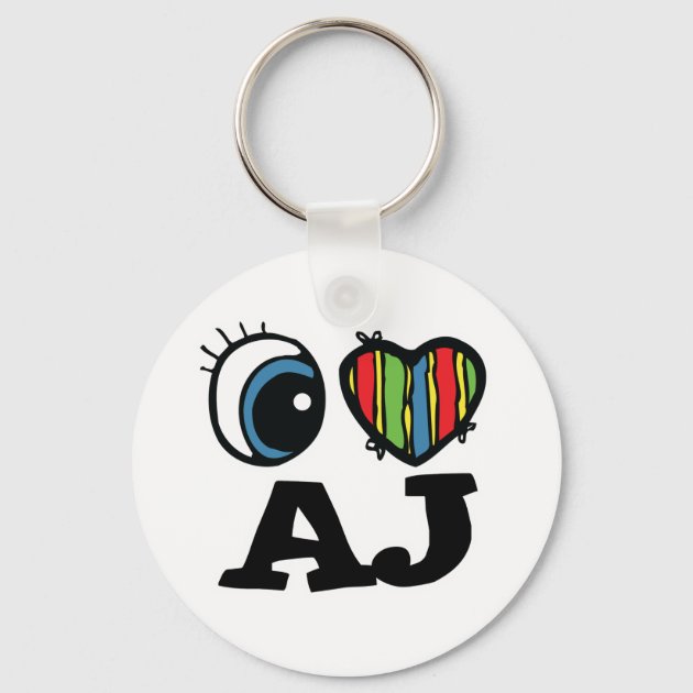 I Heart Love AJ Key Ring Zazzle