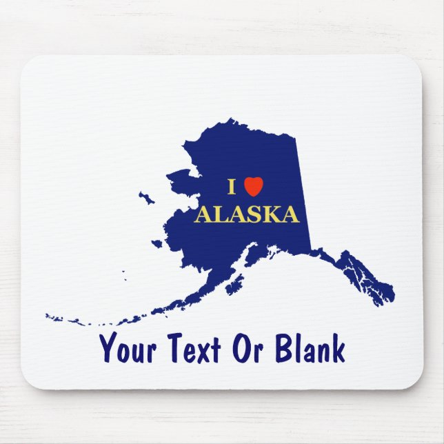 I Heart (Love) Alaska Mouse Mat (Front)