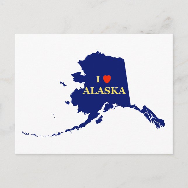 I Heart (Love) Alaska Postcard (Front)