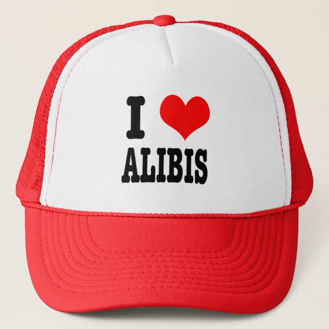 I HEART (LOVE) ALIBIS TRUCKER HAT (Front)