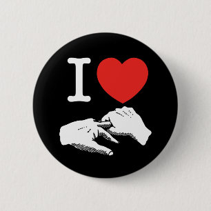 I Heart (Love) Anal 6 Cm Round Badge