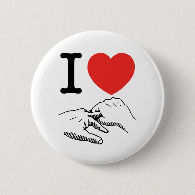 I Heart (Love) Anal 6 Cm Round Badge (Front)