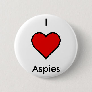 I Heart (Love) Aspies 6 Cm Round Badge