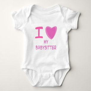 I Heart (Love) babysitter Baby Bodysuit