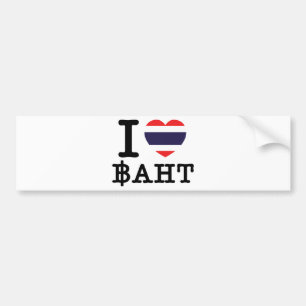 I Heart (Love) Baht Bumper Sticker