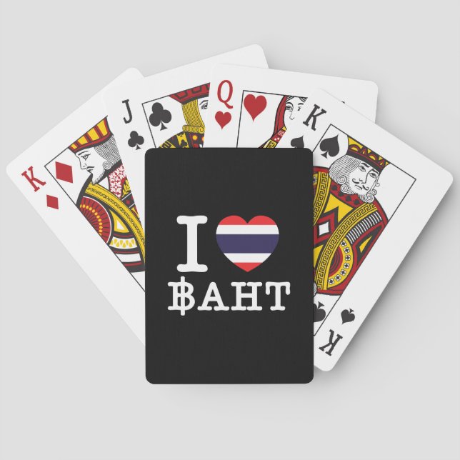 I Heart (Love) Baht Playing Cards (Back)