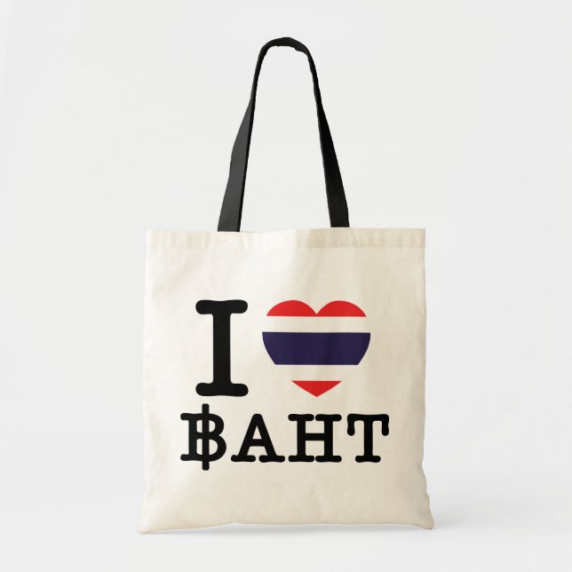 I Heart (Love) Baht Tote Bag (Front)