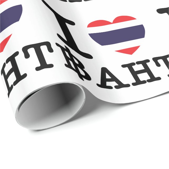 I Heart (Love) Baht Wrapping Paper (Roll Corner)