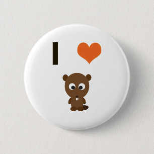 I heart (love) Beavers 6 Cm Round Badge
