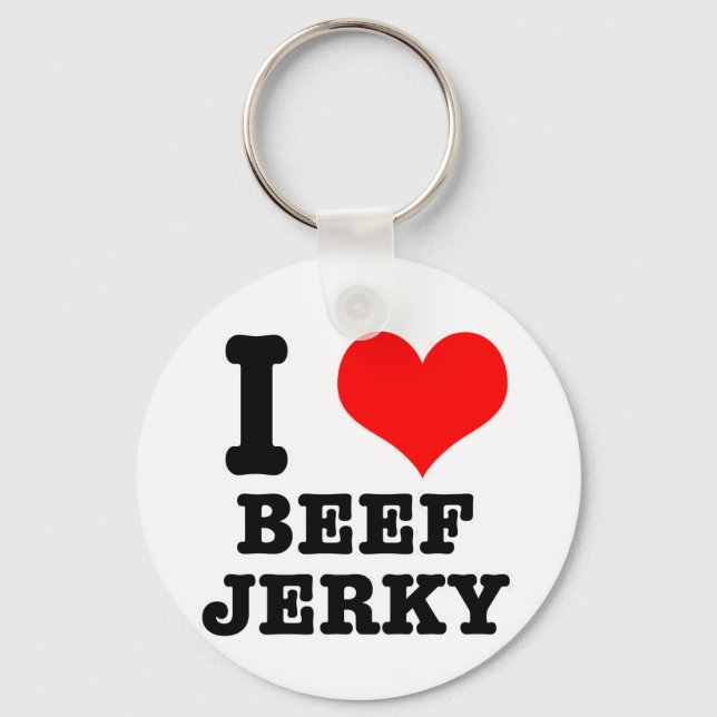 I HEART (LOVE) beef jerky Key Ring (Front)