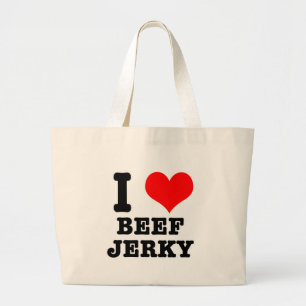 I HEART (LOVE) beef jerky Large Tote Bag