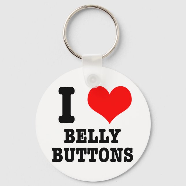 I HEART (LOVE) belly buttons Key Ring (Front)