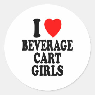 I Heart (love) Beverage Cart Girls Golf Course Att Classic Round Sticker