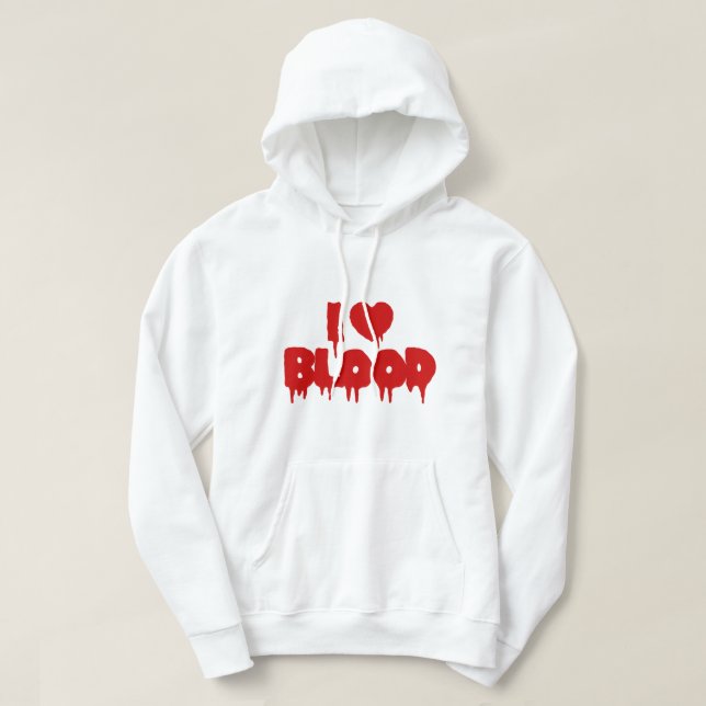 I HEART [LOVE] BLOOD HOODIE (Design Front)