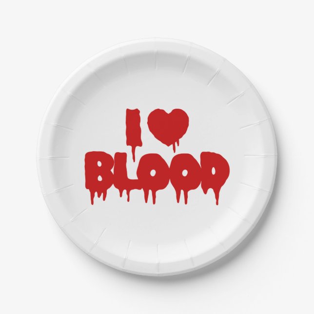 I HEART [LOVE] BLOOD PAPER PLATE (Front)