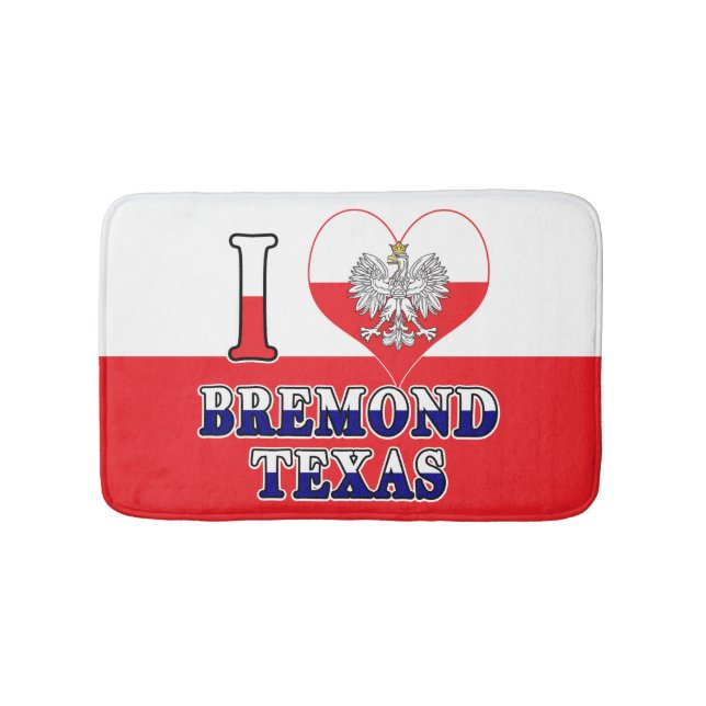I Heart Love Bremond Texas Bath Mat (Front)