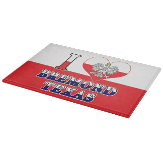 I Heart Love Bremond Texas Cutting Board