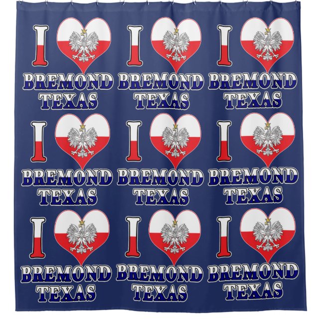 I Heart Love Bremond Texas Shower Curtain (Front)