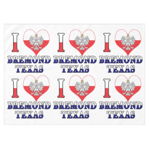 I Heart Love Bremond Texas Tablecloth