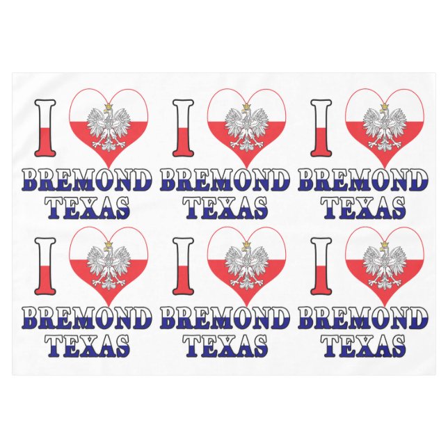 I Heart Love Bremond Texas Tablecloth (Front (Horizontal))