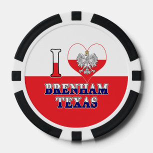 I Heart Love Brenham Texas Poker Chips