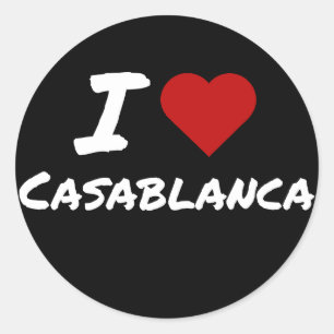 I Heart love Casablanca city Morocco Classic Round Sticker