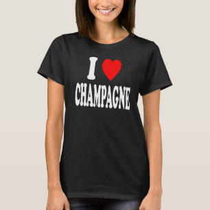 I Heart Love Champagne Celebration Party Gathering T-Shirt