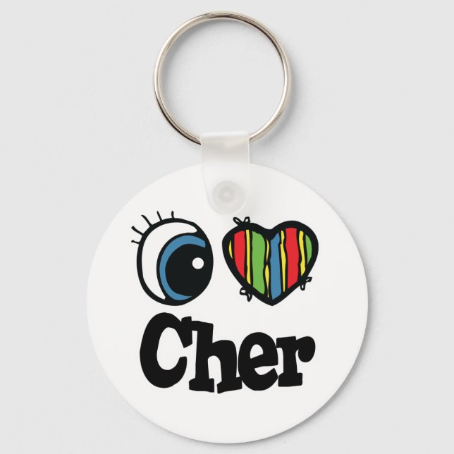 I Heart (Love) Cher Key Ring (Front)