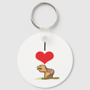 I Heart (Love) Chipmunks Key Ring