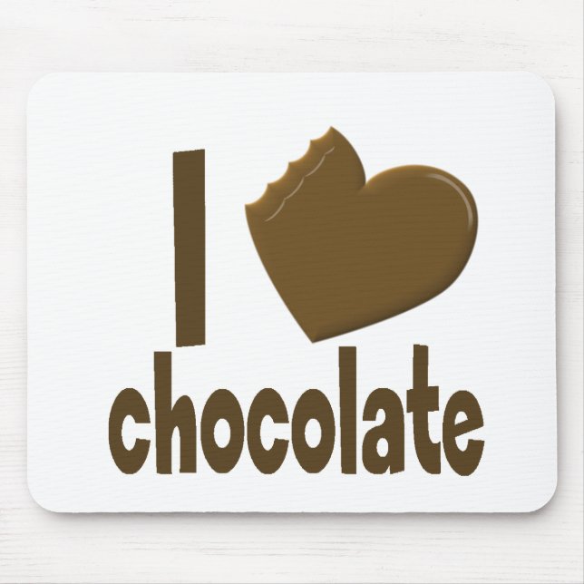 I Heart Love Chocolate Mouse Mat (Front)