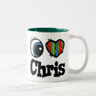 I Heart (Love) Chris Two-Tone Coffee Mug